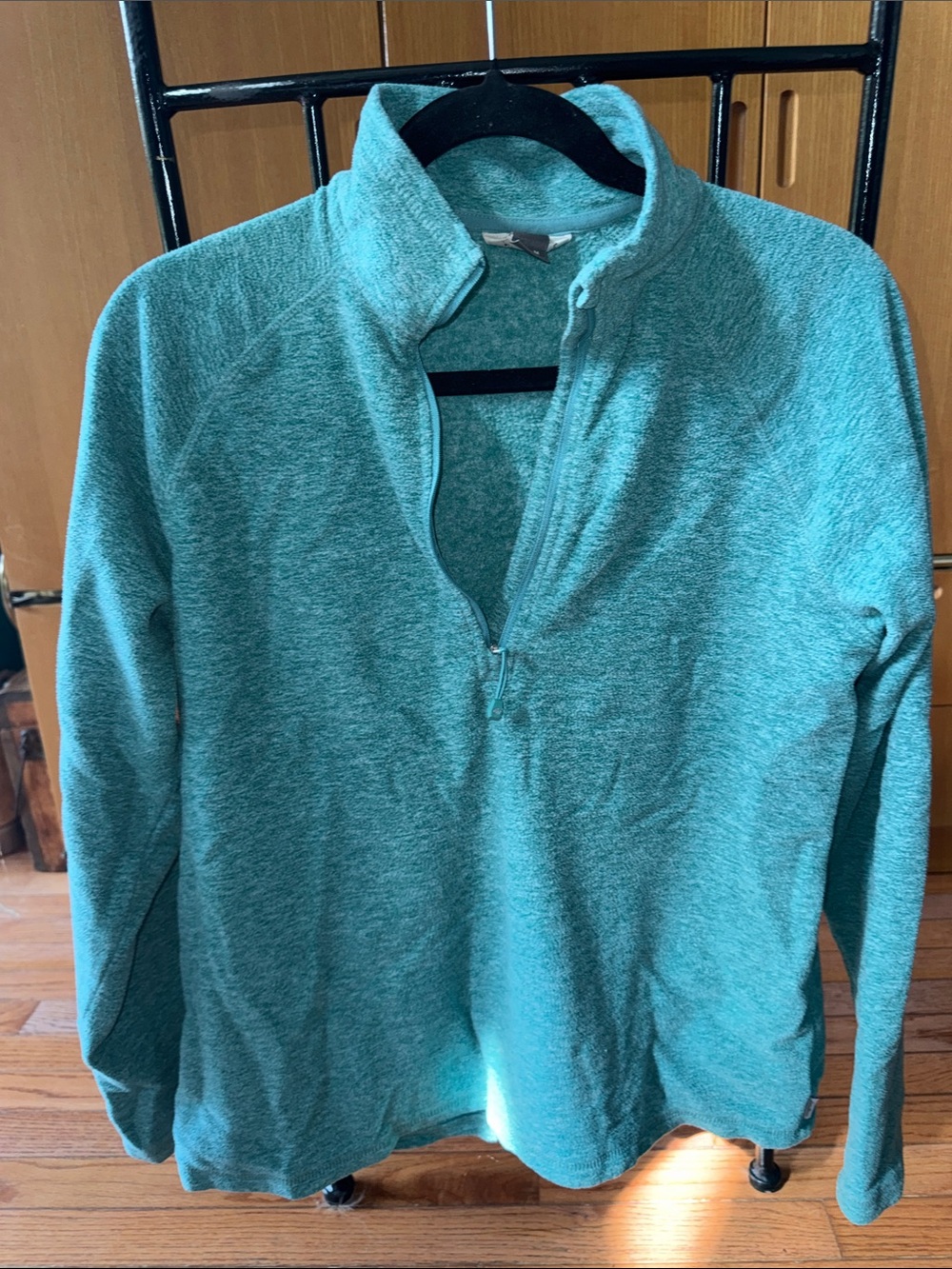 Eddie Bauer Women's Teal Half-Zip Pullover Sweater